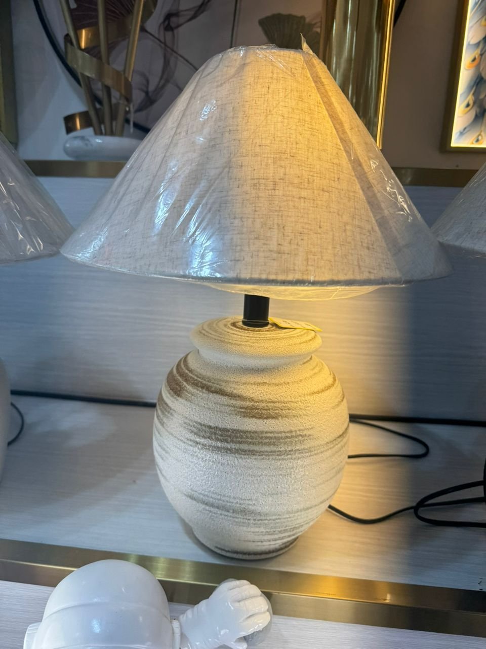 Lampe de table avec abat-jour en tissu